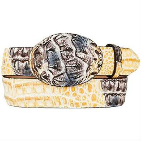 Original Cai Hornback Skin Western Style Hand Crafted Belt Natural 