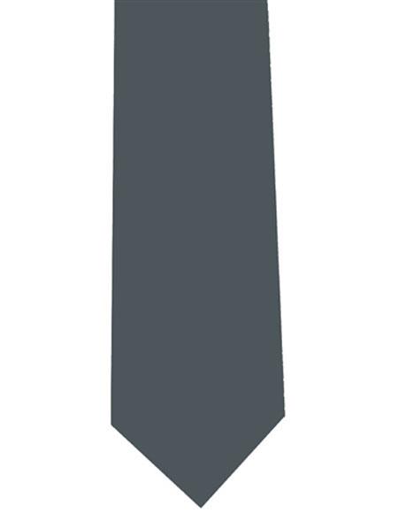  Men's Charcoal Extra Long Polyester Neck Tie