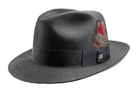 Mens Dress Hat Dark Grey Masculine color Untouchable Fedora suit hat Very Soft and Silky Sovereign Quality Finish 