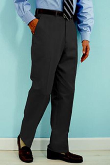 PA-100 Dark Grey Masculine color premier quality italian fabric Flat Front Wool Fabric Dress Pants Hand Made Relax Fit 