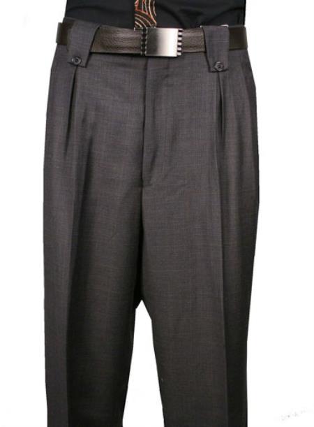 Veronesi classy Wide Leg Cut Dress Pants 1920s 40s Fashion Clothing Look ! Dark Grey Masculine color Plaid 