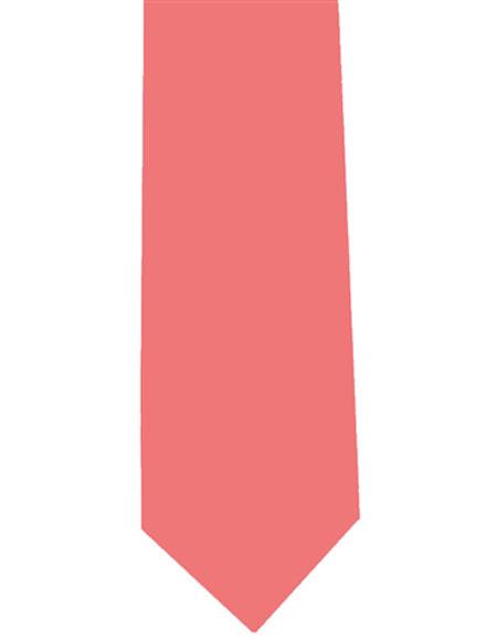  Men's Extra Long Coral Polyester Solid Neck Tie Melon ~ Peachish Pinkish Color