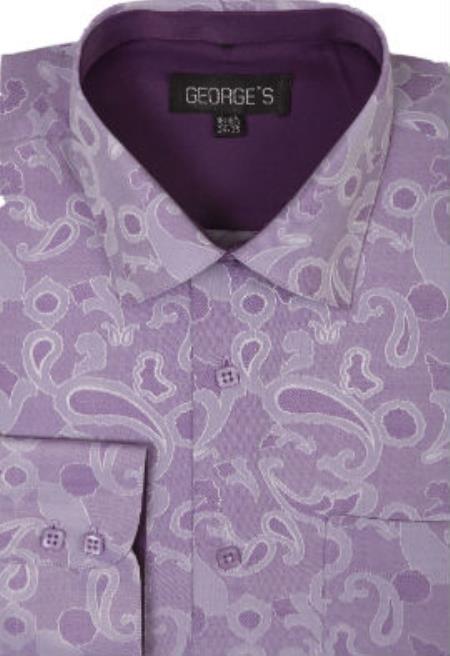 Men's Dress Shirt  60% Cotton 40% Polyester Fashion Design by George AH625 