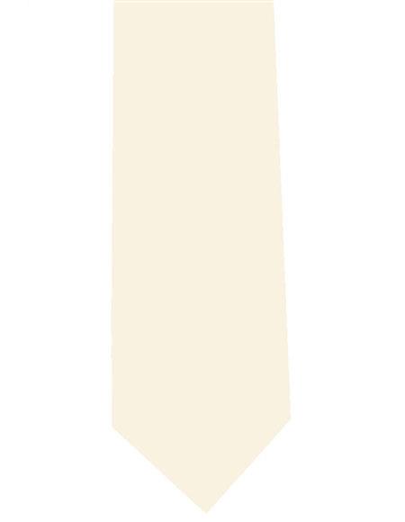  Men's Cream Extra Long Solid Polyester Neck Tie 