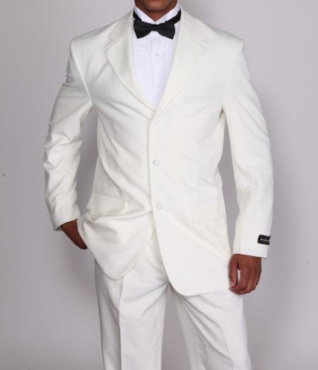 2 Pieces High Fashion Cream Tuxedo Suit ( Jacket and Pants)  For Men with Flexible Waistband T802 