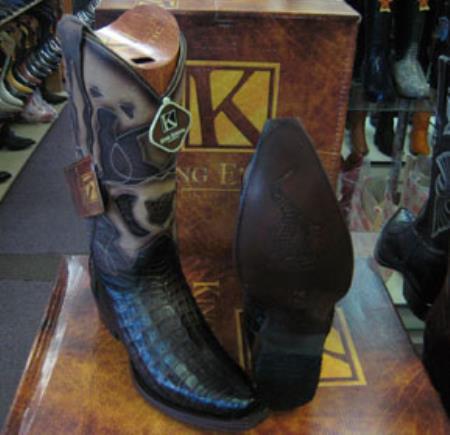 Genunie Crocodile King Exotic Boots Snip Toe Western Cowboy brown color shade Boot 