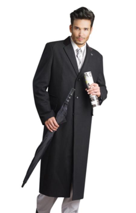 Liquid Jet Black Stylish overcoats Mens Overcoat