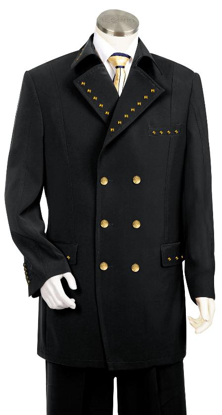 Liquid Jet Black Tuxedo 1940s men's Suits Style