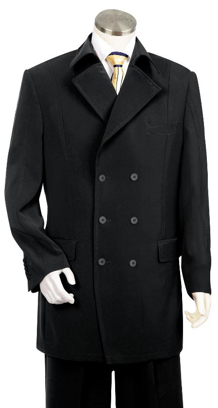 High Fashion Liquid Jet Black Long length Zoot Suit For sale ~ Pachuco men's Suit Perfect for Wedding