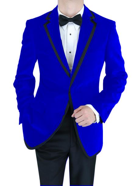 Velvet Blazer - Mens Velvet Jacket Velvet Velour Blazer Online Sale Formal formal tux Jacket Sport Coat Two Tone Trimming Notch Collar Dark Blue 