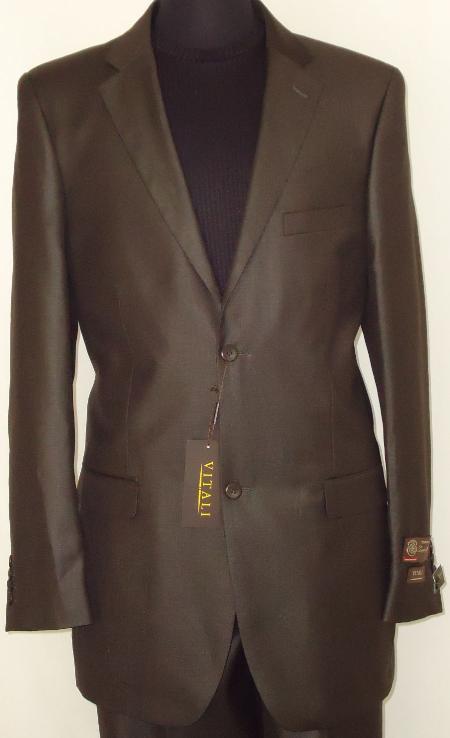 Designer 2-Button With Sheen Flashy Dark brown color shade Sharkskin Suit 