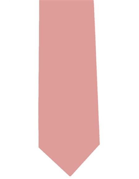  Men's Dusty Pink Extra Long Solid Polyester Neck Tie
