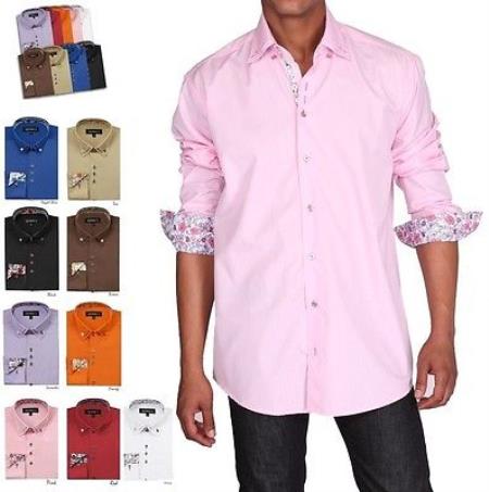 Stylish Button-down collar Fashion Formal Dress Shirt Multi-color 