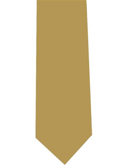  Men's Extra Long Gold Polyester Neck Tie 