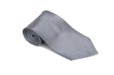 Rabbit 100% Silk Solid Necktie With Handkerchief 