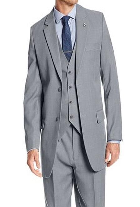Mens Three Piece Suit - Vested Suit Mens Gray Suny Vested 3 Piece Suit Pleated Pants