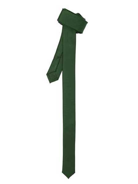  Hunter Green Superior Fabric Skinny Polyester Satine Fabric Slim narrow Style Fully Lined Tie