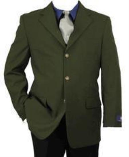 Olive Green 3 Button Style Blazer ~ Suit for Men Jacket Online Sale Sport Coat Jacket with gold buttons 