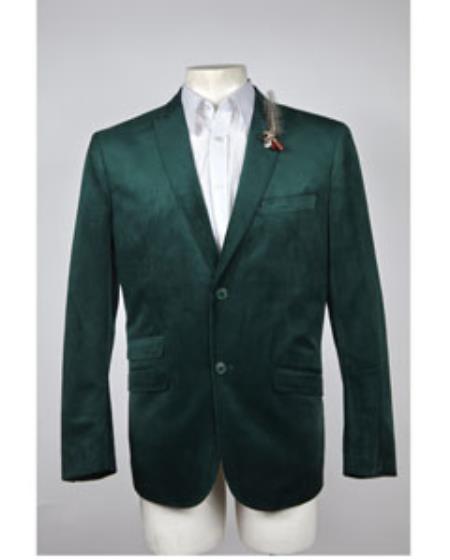 Mens Green Blazer Velvet Blazer 2 Button Style Velvet Blazer Online Sale Jacket Green