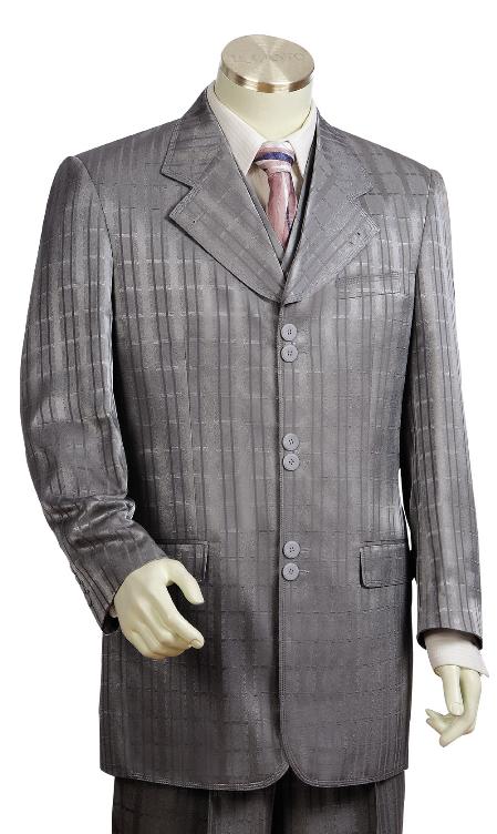3 Piece Grey Unique Exclusive Fashion Suit For sale ~ Pachuco men's Suit Perfect for Wedding