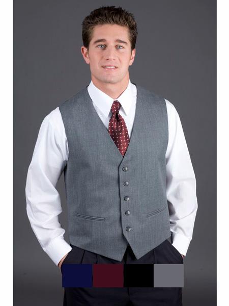 men's Grey ~ Gray Button Closure Matching Vest