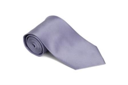  SweetLavender 100% Silk Solid Necktie With Handkerchief 