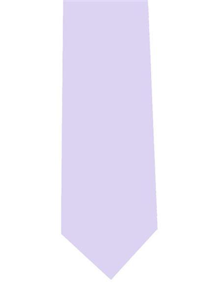  Men's Solid Extra Long Lavender Polyester Neck Tie
