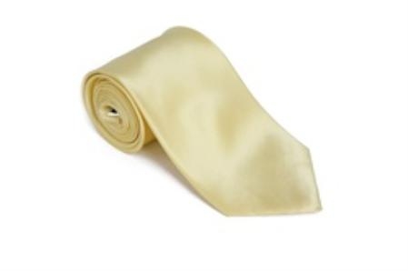 Lemon 100% Silk Solid Necktie With Handkerchief 