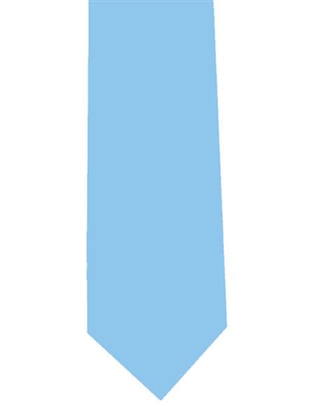  Men's Light Blue Extra Long Solid Polyester Neck Tie