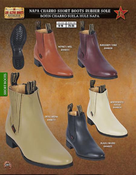 Authentic Los altos Napa Charro Short Boots Rubber Sole Diff. Colors/Sizes 