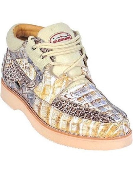  Men's Lace Up Genuine Crocodile Natural Los Altos Boots Shoes
