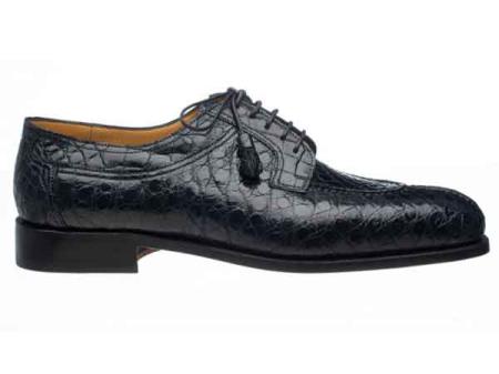  Ferrini Italian Lace Up Style Split Toe Alligator skin Belly Shoes for Online Navy