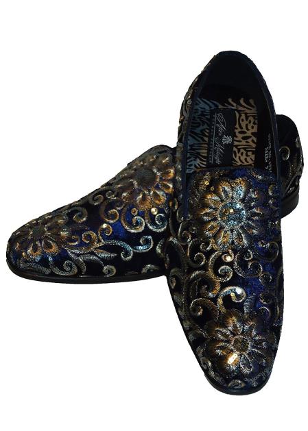 Gold Silver Embroidered Slip On Style Fancy