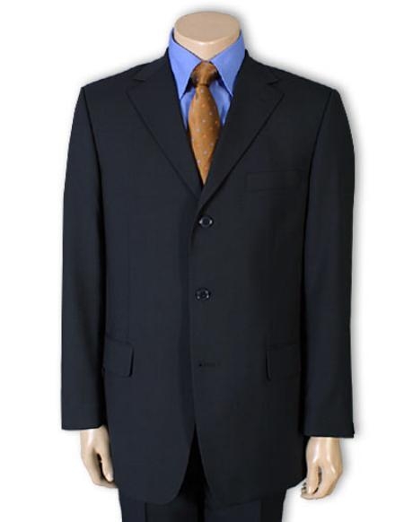 Dark Navy Blue Shade 100% Pure Wool Fabric poly~rayon. (Superior Fabric 120) 3 buttons, non back vent coat style coat