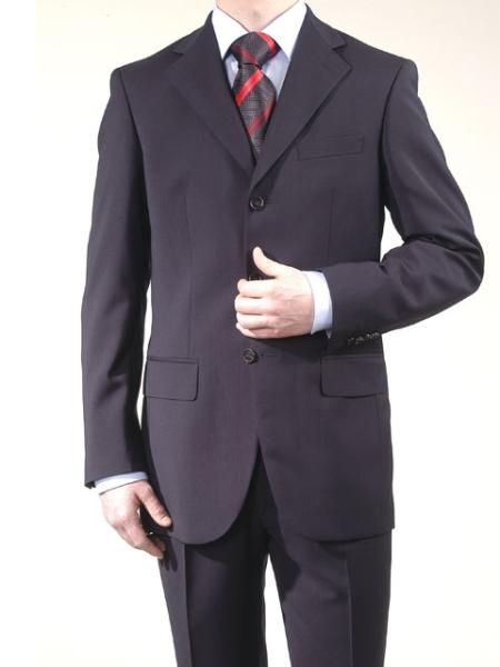 Navy Blue Shade 3 Buttons Style Superior Fabric 140's Fabric Suits for Online $139 Compare at 