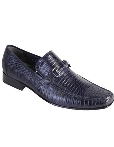  Men's Casual Slip On Loafer Navy Genuine Lizard Los Altos Boots Shoes