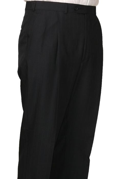 55% Dacron Polyester Navy Somerset Double-Pleated Slacks Slaks / Dress Pants Trouser Wool
