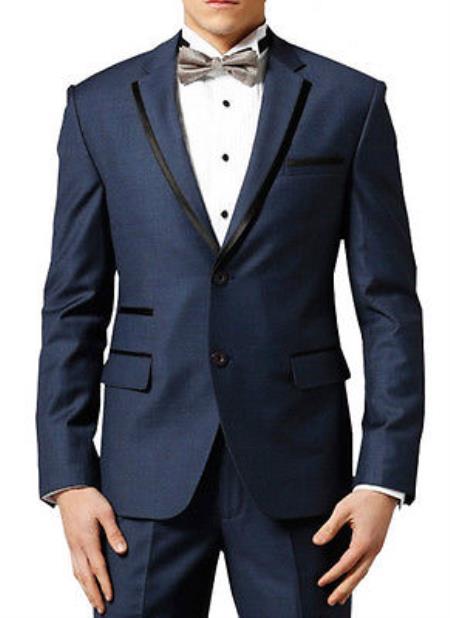 Navy ~ Midnight blue Fashion Designer Wedding Groom Tuxedo Dinner Suit Coat Jacket Blazer Online Sale Trouser 