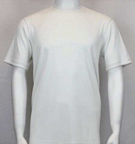  Men's Classy Mock Neck Shiny Short Sleeve Stylish Off White Shirt