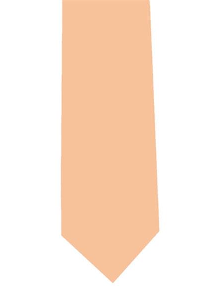  Men's Extra Long Peach Polyester Solid Neck Tie