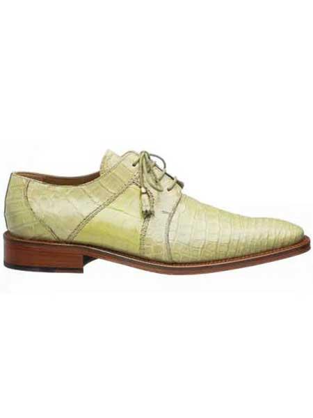  Ferrini Peridot Cream Full Leather Sole And Heel Alligator skin Shoes