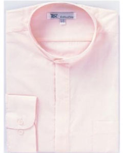 Band Collar Dress Shirts Pink 