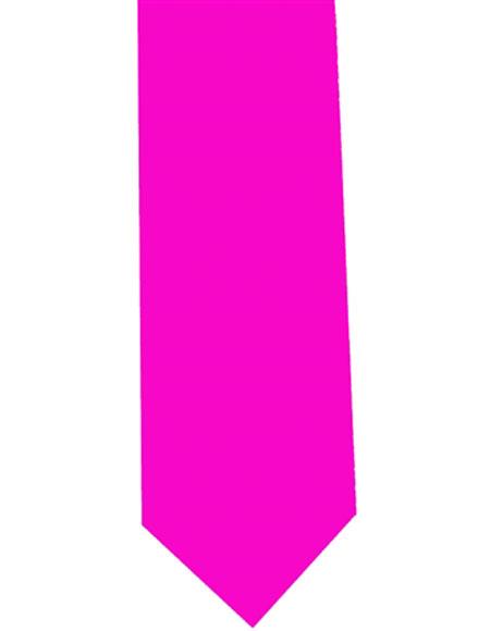  Men's Extra Long Hot Pink Polyester Neck Tie