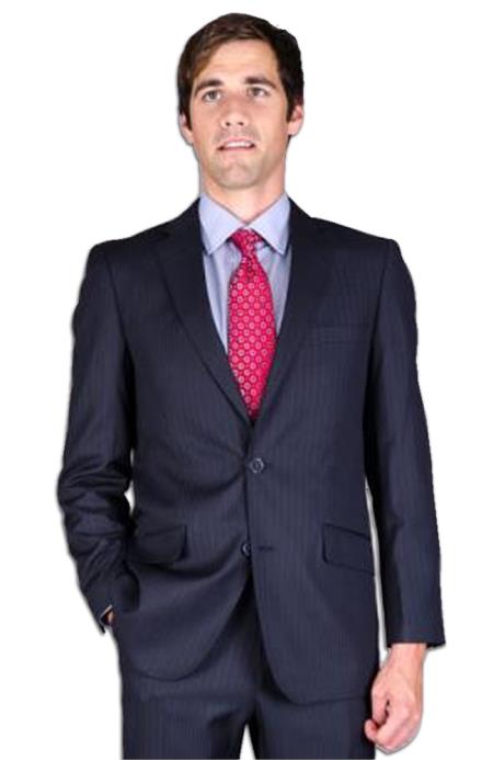 Slim narrow Style Fit Navy Blue Shade Stripe ~ Pinstripe 2-Button Suit 