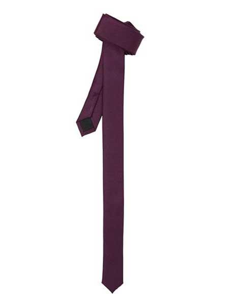  Dark Purple color shade Superior Fabric Skinny Fully Lined Fashionable Slim narrow Style NeckTie