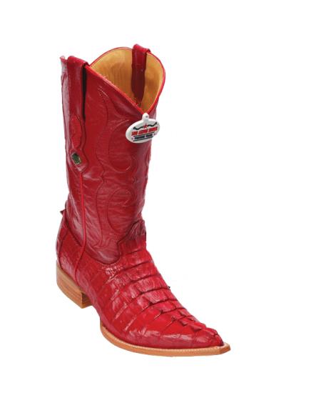 Authentic Los altos red color shade cai ~ Alligator skin Tail Cowboy Boots 