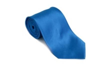 Royalblue 100% Silk Solid Necktie With Handkerchief 