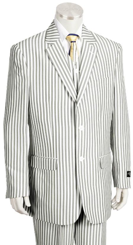Sear Sucker Suit Fashion 3 Piece Summer Cheap priced men's Seersucker Suit Sale Fabric Suit in Soft Poly Rayon 