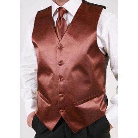 brown color shade 2-piece Vest Set 