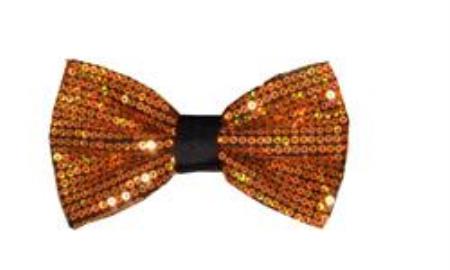 Sparkly Bow Tie Satin Shiny Polyester Bowtie Sequin Bowties Gold 